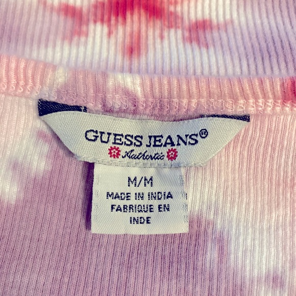 Guess Vintage Tie Dye Heart Tank Top with Crystals Guess Tank Top Size Medium - Picture 3 of 4